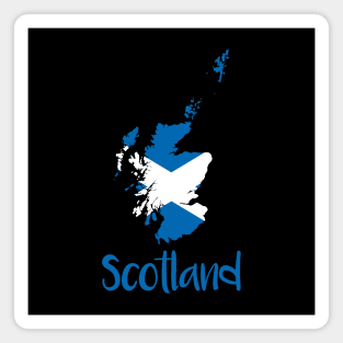 Scotland Saltire Map Typography Design Magnet